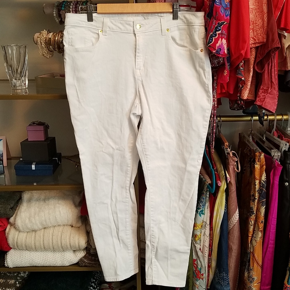 Michael Kors White Skinny Ankle Jean